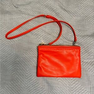 Orange cross body purse